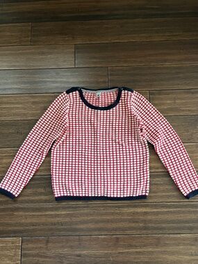 Petit Bateau Wool Blend Sweater – Red & Cream Knit (12Y / fits like Women's XS)